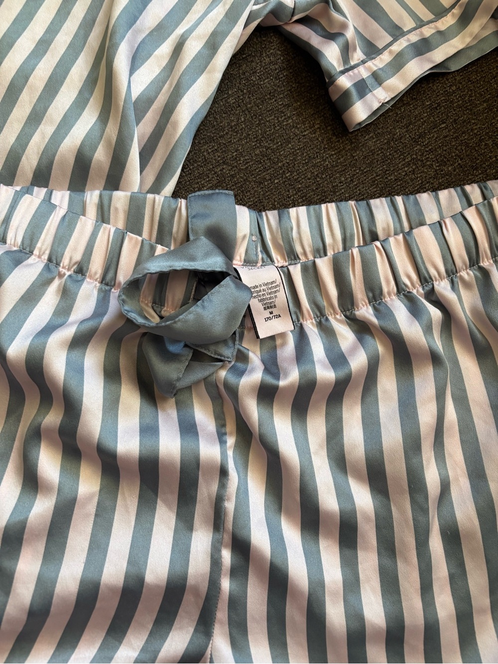 Victoria's Secret Pink and Blue Striped Short Sleeve Pajama Set - Picture 2 of 6